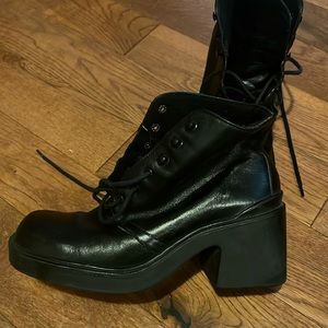 Nine West cloud comfort short leather lace up boots